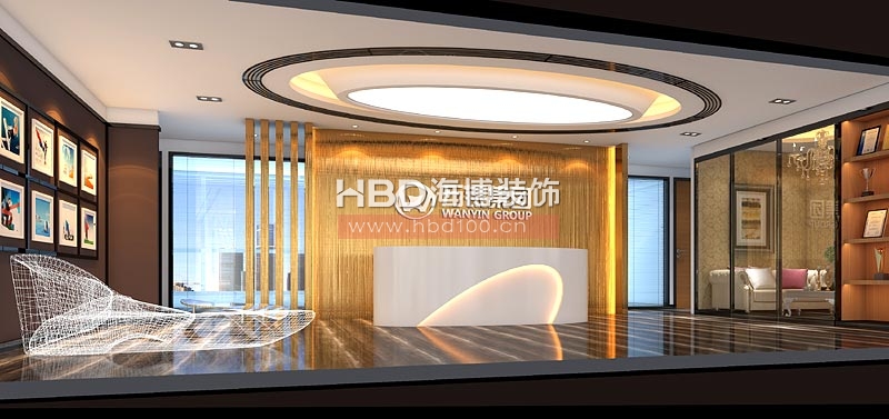 投資公司辦公室裝修設(shè)計(jì),前臺效果圖