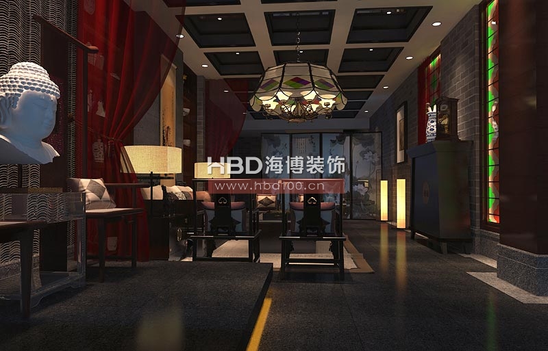 東山18號公館中式會所設(shè)計 大廳