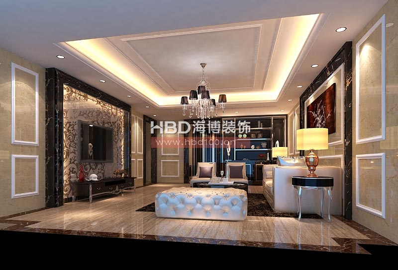 濱江中路別墅裝修設(shè)計(jì),客廳裝修效果圖.jpg